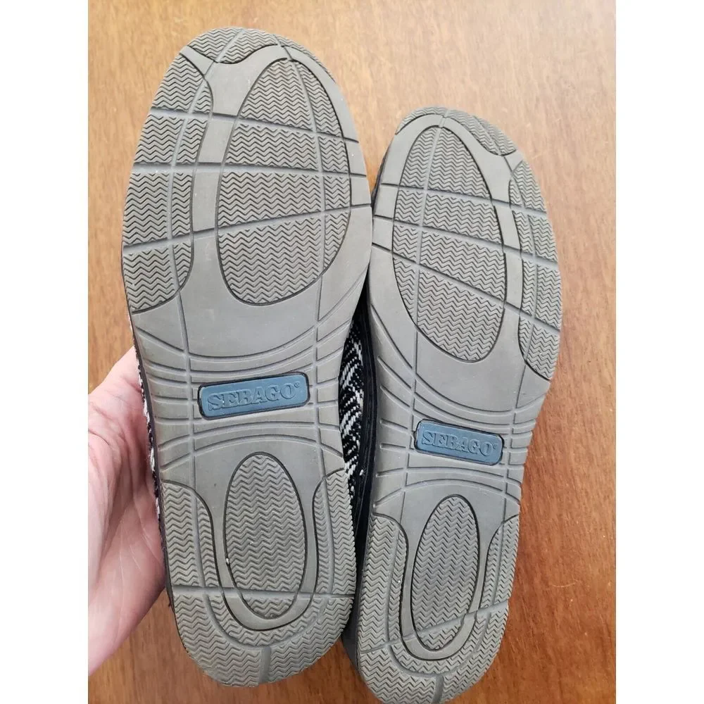 Women's Sebago Sands‎ Boat Shoes 6 Charcoal Grey Herringbone